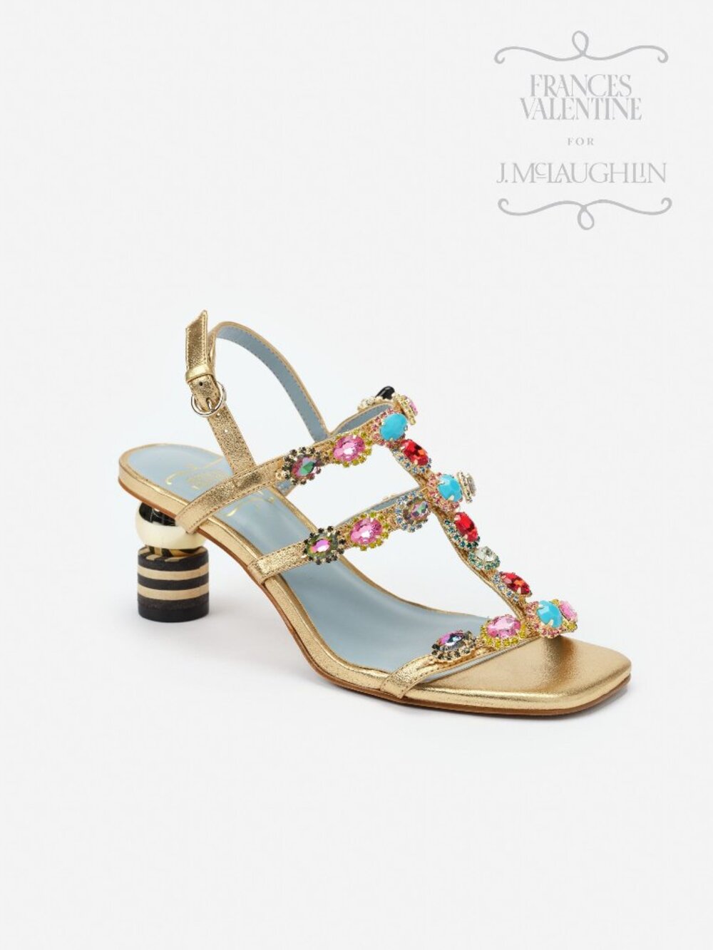 J McLaughlin Kiki Gem Heels - Gold NEW